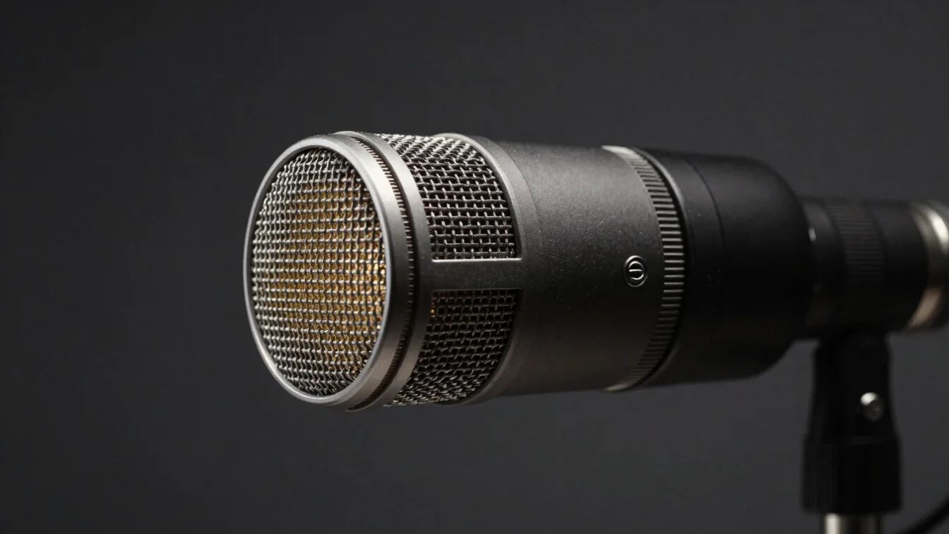 Macro studio view of a large-diaphragm condenser microphone capsu